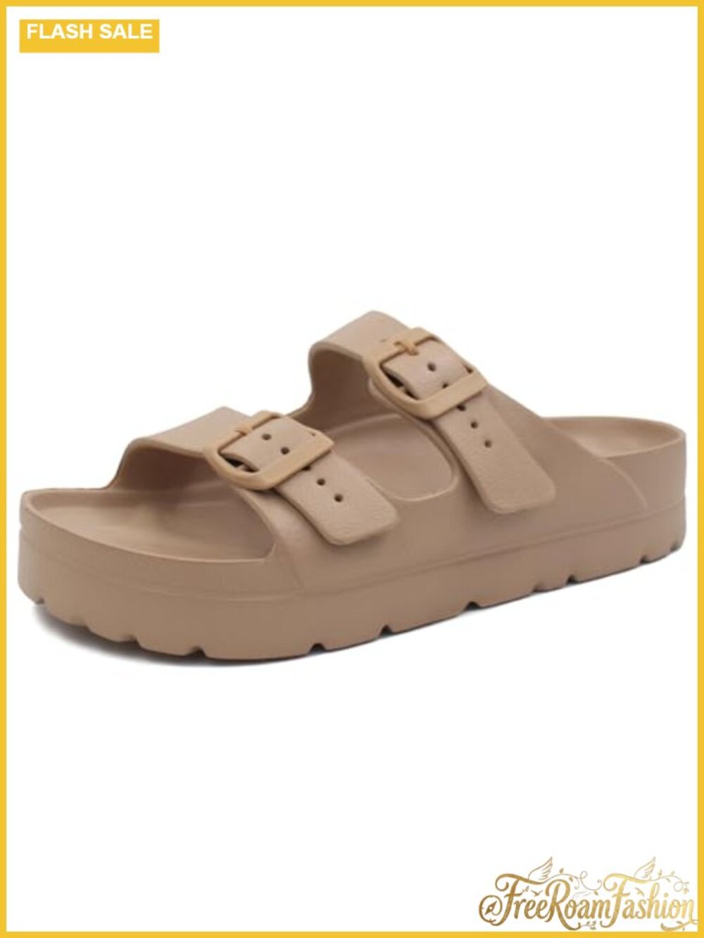 Platform Sandals Arch Support Pillow Soft Adjustable Buckle Slides